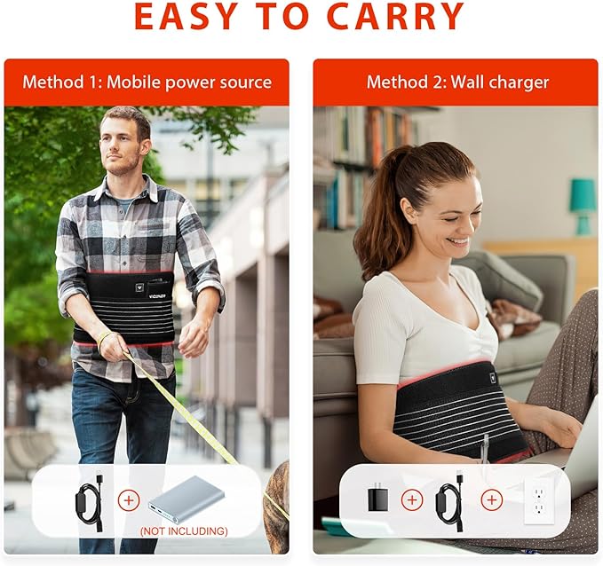 Red Light Therapy Belt for Body Comfort - APP-Controlled Wearable Dual Power Modes, Ideal for Women (Black4)