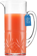 Godinger Pitcher, Acrylic Water Pitcher with Handle, Water Jug, Shatterproof and BPA Free - Dublin Collection, 1.7L