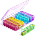 Odaro Weekly Pill Organizer 4 Times a Day, Daily Pill Box 7 Day, Large Travel Pill Case with 28 Compartment to Hold Medicine, Vitamin and Supplement - Purple Case