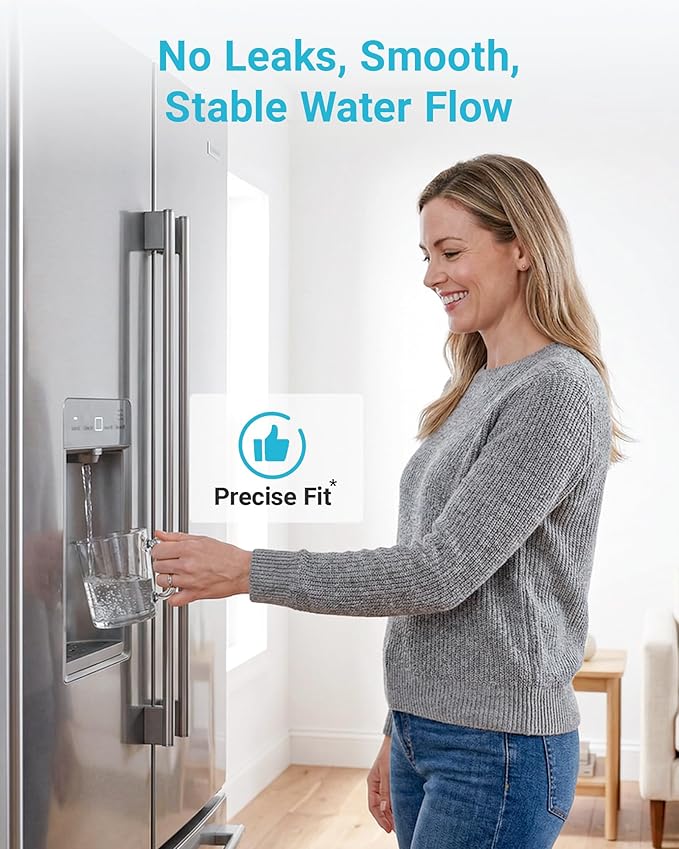 AQUACREST GXRTQR Inline Water Filter, NSF Certified, Compatible with GE GXRTQR, GXRTQ System, Reduces Chlorine, Fluoride, Limescale and More, For Refrigerator, IceMaker, RVs (2 Filters)