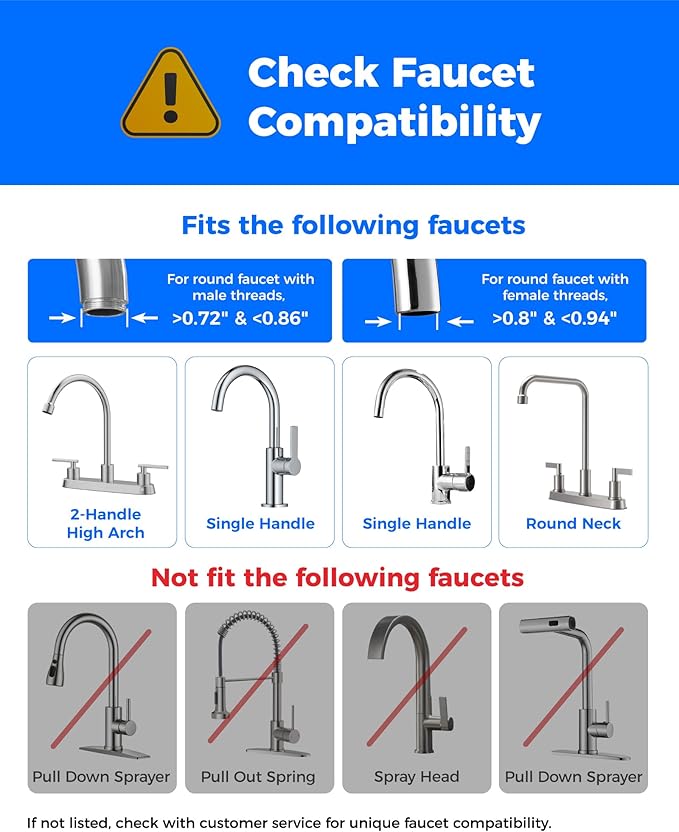 Waterdrop Water Filter for Sink Faucet, 8000 Gallons Countertop Water Filter System and Filter Life Reminder, Reduces Heavy Metals, Bad Odor, and 99% Chlorine, WD-CTF-05 (2 Filters)
