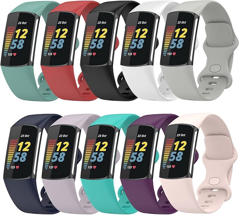 Compatible with Fitbit Charge 5 Bands Women&Men, Replacement Soft Silicone Watch Straps Soft Wristband for Fibit Charge 5 Advanced Fitness & Health Tracker