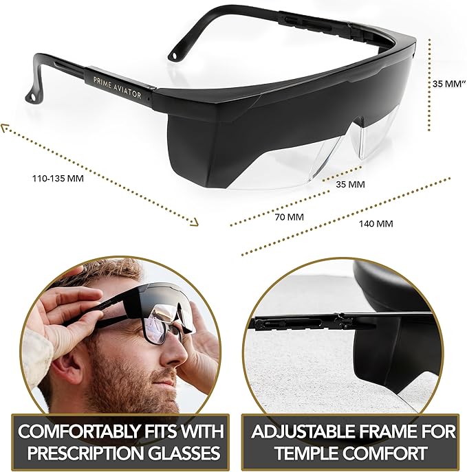 FOGGLES IFR Flight Training Glasses - Pilot Training & Simulating IMC, Sun Glare Protection, Adjustable Temples for Comfort, Blockalls, Hard Case