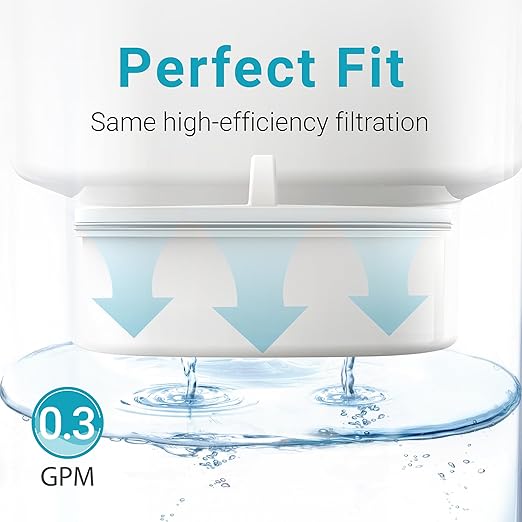 1 Pack Filter Replacement for All Waterdrop® Pitchers, Waterdrop® WD-PF-01A Plus Filter, Reduces Lead, PFAS, PFOA/PFOS, Chlorine, Last Up to 3 Months or 200 Gallons, AQUA CREST