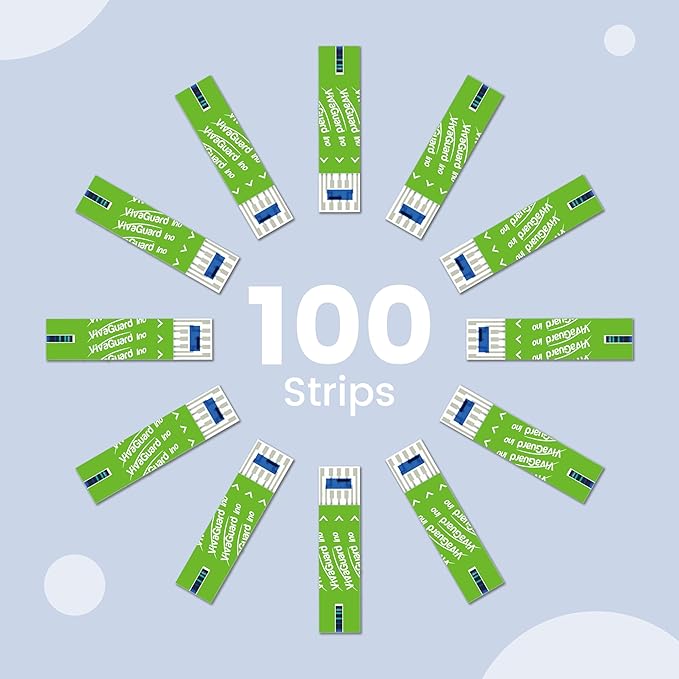 VivaGuard Ino Blood Glucose Test Strips, Blood Sugar Test Strips for Diabetes, 100 Count per Box, Only for VivaGuard Ino Series Blood Glucose Meter (VGM26 VGM01 VGM04).