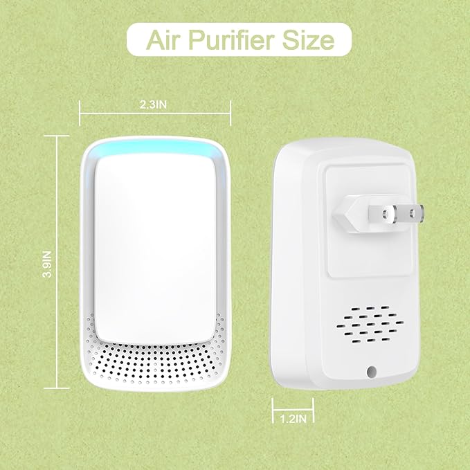 Plug-In Ion Air Purifier (4-Pack), Negative Ion Generator, Home Air Ionizer, Silent Filterless Portable Air Purifier, Odor, Pet Odor - White