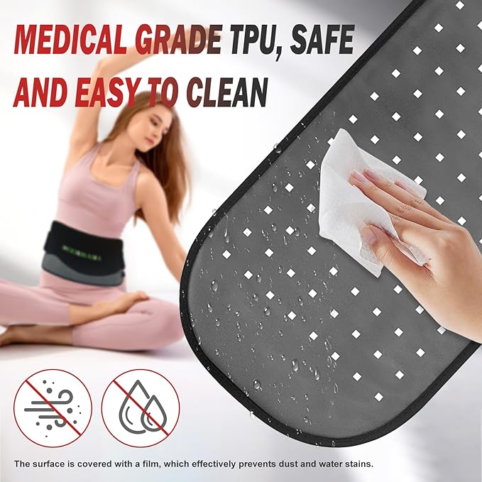 Red-Light-Therapy-for-Body,2026 Upgraded-4 Modes 5 Stage Power Medical-Grade TPU Mat for Body Pain Relief,25"x13"Dual Wavelength Infrared Red Light Blanket LEDs