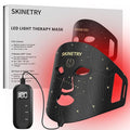 LED Face Mask Light Therapy, Portable Red Light Therapy for Face,7 Light Modes with 2000mAh Rechargeable Remote, 324 LEDs for Radiant Glow, at Home