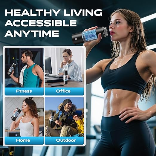 Hydrogen Water Bottle Generator,4500PPB SPE/PEM Tech -Electrolysis Water Ionizer -11.3 OZ Hydro Water Bottle, Portable Rich Hydrogen Water Machine, Health Gifts for Husband, Wife,Family,Friend,Travel