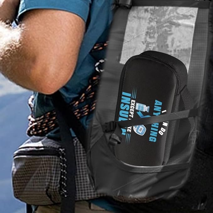 Rnyleeg I Can Do Anythings Diabetic Bags for Supplies Black Insulin Cooler Travel Case Portable Diabetic Travel Case for Insulin Pens Diabetes Supply Case with Handle&Zipper