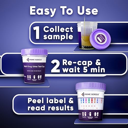 Prime Screen Drug Test Cup 18 Panel Kit (AMP,BAR,BUP,BZO,COC,mAMP,MDMA,MOP,MTD,OXY,PCP,TCA,THC, ETG, FTY, TRA, K2,TRA100) -[100 Pack]-CDOA-S1185EFTKK