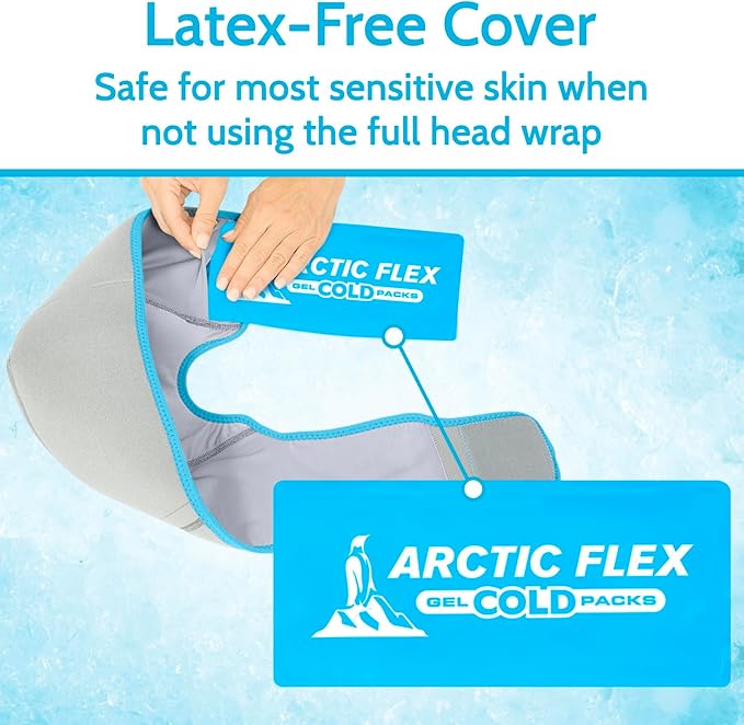 Arctic Flex Gel Replacement Packs - Ice Packs Reusable for Full Head Ice Brace - Hot & Cold Gel Pack for Injuries, Pain Relief, Swelling - Flexible Therapy Compression Wrap - Athletic, Women, Men