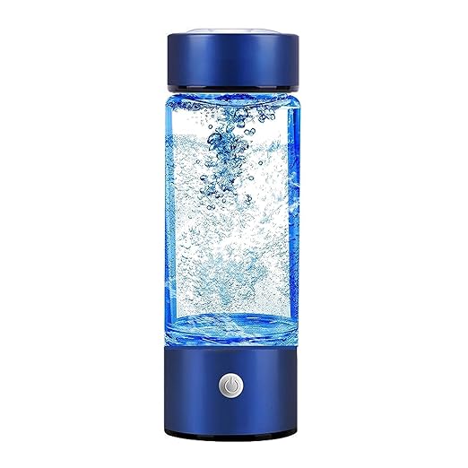 SHINKAI Hydrogen Water Bottle 450ml Portable Hydrogen Ionizer with SPE/PEM Technology, Rechargeable Hydrogen Rich Water Generator for Home, Office, Travel & Gym (Blue)