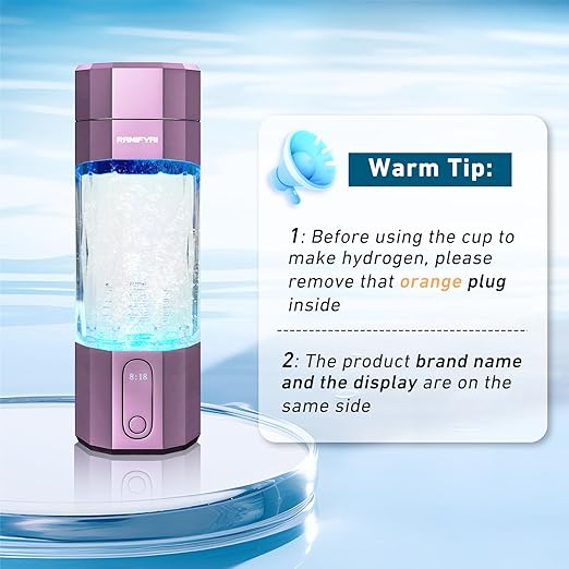 New Upgrade 10000PPB Hydrogen Water Bottle SPE/PEM Technology Seven Colorful Light Double Anti-Slip and Leak-Proof Hydrogen Water Generator with LCD Display (Purple, H80)