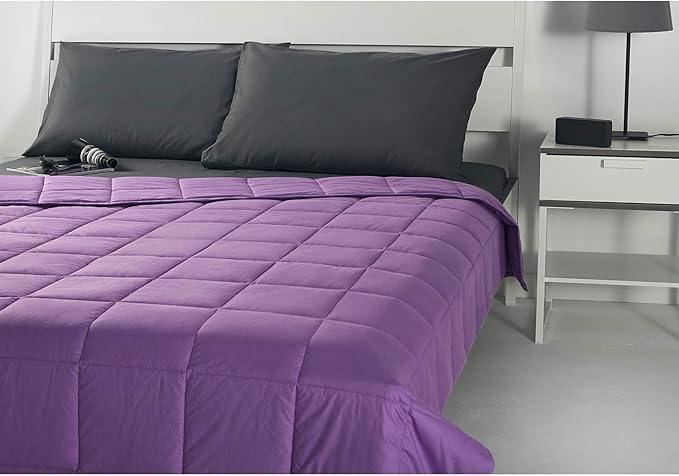RelaxBlanket Cotton Weighted Blanket 100% Cotton with Premium Glass Beads for All-Season 60''x80'' 20lbs,Purple