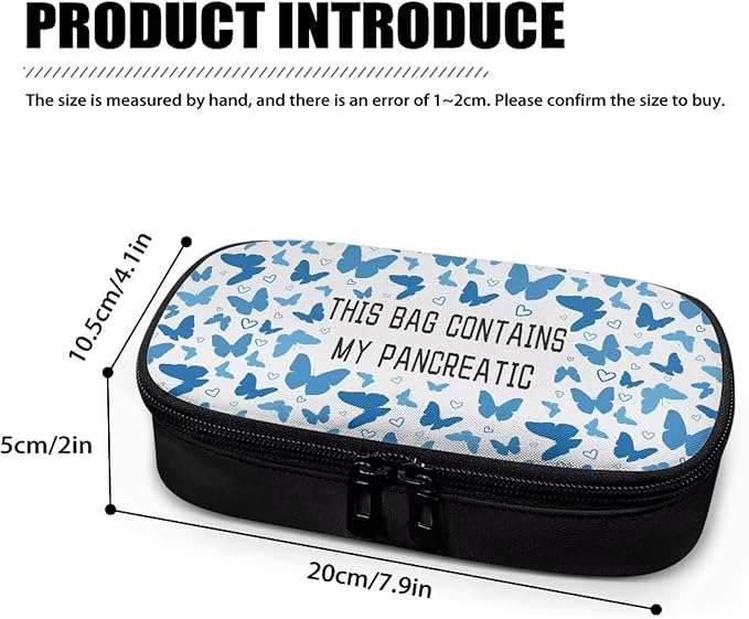 Rnyleeg Blue Butterfly Insulin Bag for Diabetes White Insulin Cooler Travel Case for Women Large Capacity Diabetic Bags for Supplies Glucose Travel Case