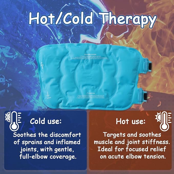 King Mills Plus Size Elbow Ice Sleeve, Ideally Used as Tennis Elbow Ice Pack Wrap with Cold or Hot Therapy for Bursitis, Golfers Treatment, Arthritis, and Tendonitis Pain Relief