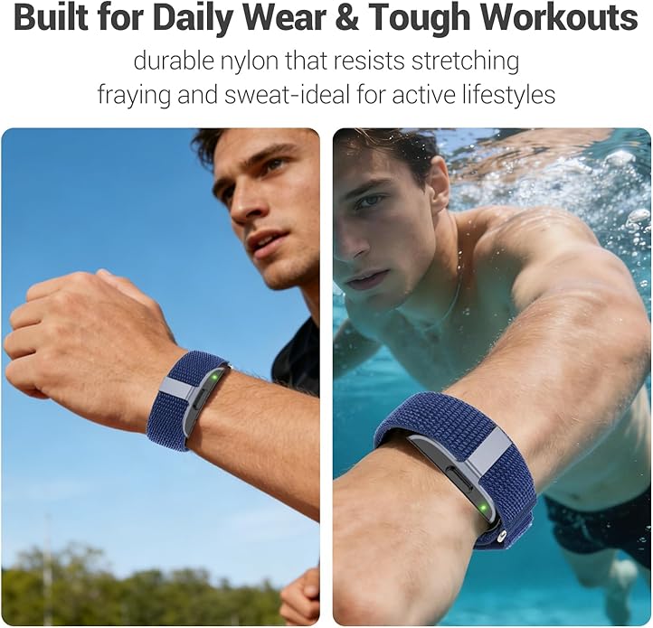 Nylon Loop Replacement Strap Compatible with Hume Health Band, Soft Breathable Adjustable Sport Wristband for Fitness Tracker, Women & Men