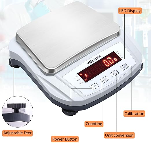 Lab Scale 5000g/0.1g High Precision Digital Scale Analytical Balance Electronic Scale for Kitchen Lab Weighing