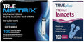 TRUE METRIX Self Monitoring Blood Glucose Test Strips and TRUEplus 30g Lancets Bundle, TRUE METRIX Family of Self Monitoring Blood Glucose Meters, 100 Count Strips, 100 Count Lancets