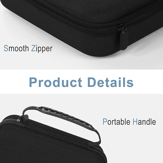 Massage Gun Hard Case Compatible with TheraGun Relief Handheld Percussion Massage Gun, Portable Travel Case Storage Carrying Bag with Mesh Pocket for Cables and Other Accessories Black(Case Only)