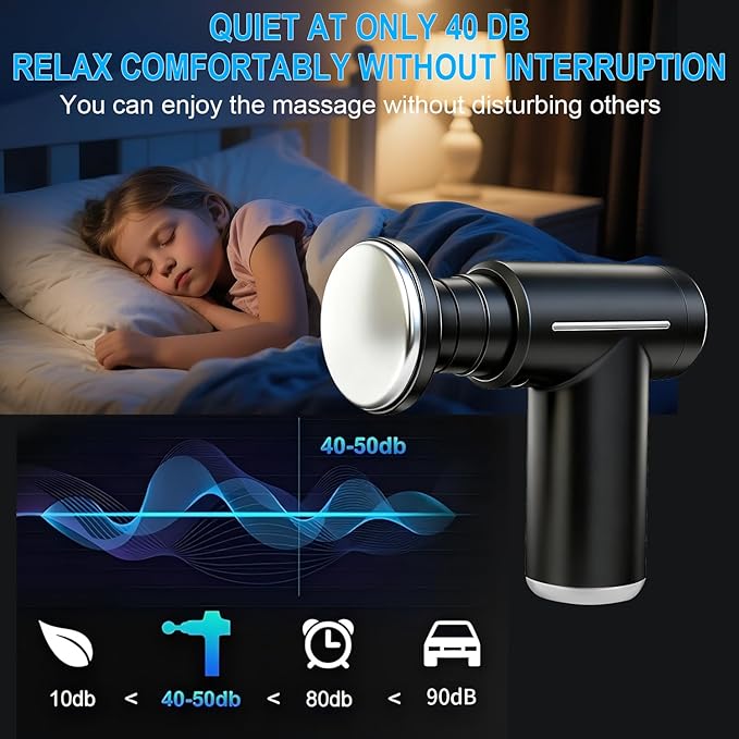 Massage Gun with Heat and Cold,Deep Tissue Back Massager Neck Massager for Pain Relief,Muscle Percussion Massage Gun,Handheld Message Gun with 6 Heads&Silent,Gifts for Men Women Dad