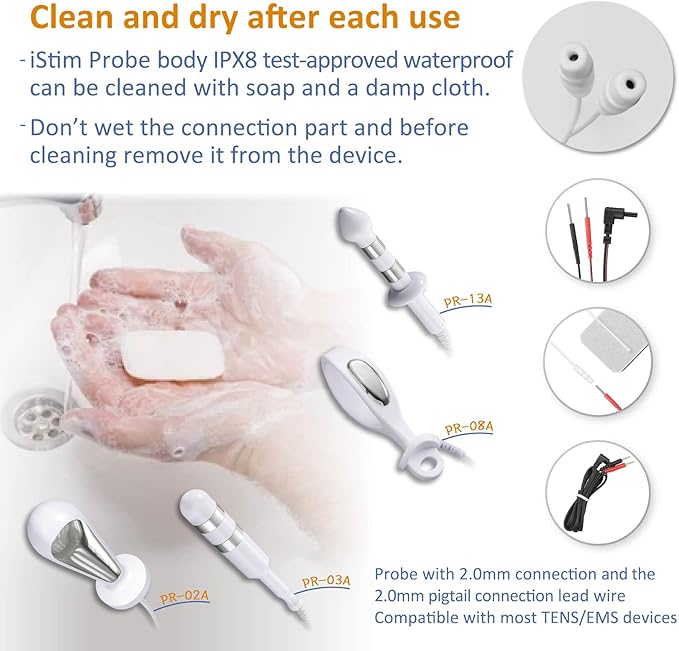 iStim PR-02 Probe for kegel Exercise, Pelvic Floor Electrical Muscle Stimulation, Incontinence - Compatible with Incontinence EMS Machine
