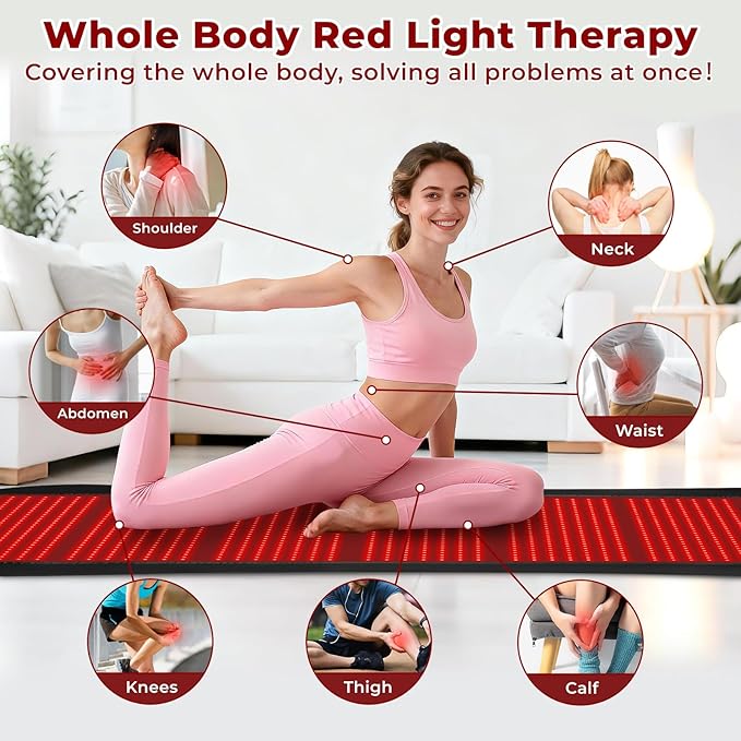 Red Light Therapy for Body, 76.8"x39.4" Large Size Red Light Therapy Mat Dual Wavelength 660nm & 850nm Fully Red Light Blanket with Remote Timer, Gifts for Men Women Elderly Lover Friends Family