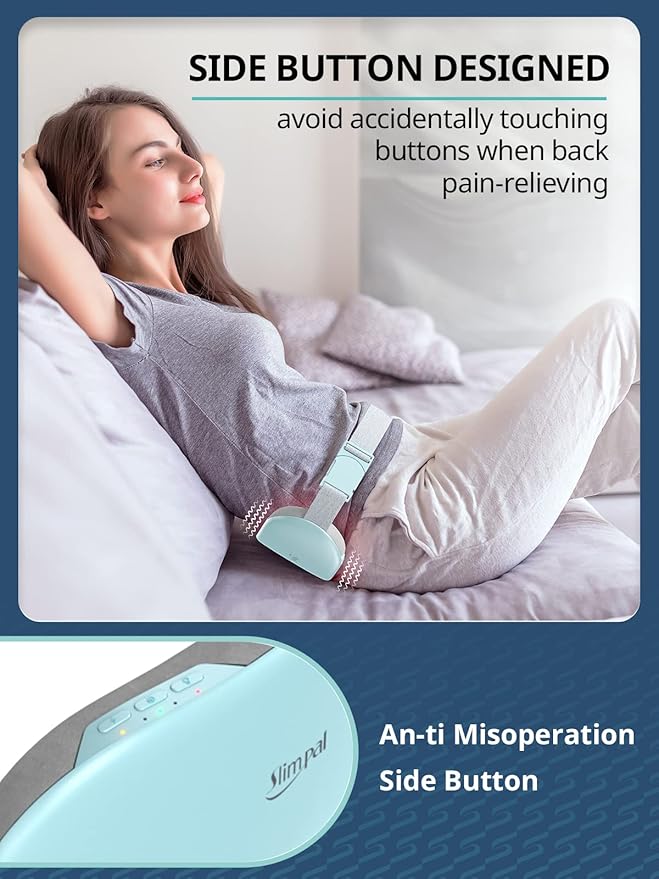 Slimpal Heating Pad for Period Cramps, Plus-Sized Portable Electric Heating Pad, Menstrual Cordless Heat Belt Back, Belly, Waist Pain Relief, Long-Lasting Battery, Light Pink