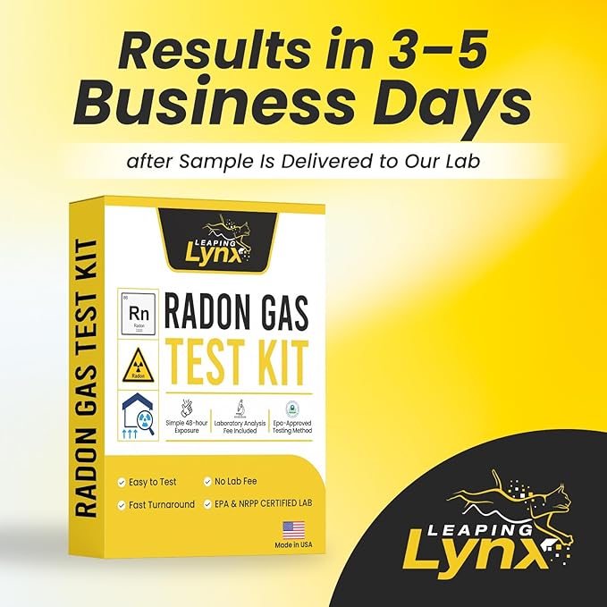 EPA-Approved Radon Test Kit for Home, Lab Analysis Included | Detects Radon Gas Levels in Basements & Living Spaces | Easy-to-Use Air Quality Test with Lab Report & Discounted Shipping| Radon Detector