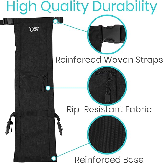 Vive Oxygen Tank Holder for Wheelchair - Portable Medical Cylinder Backpack for Travel - Carrier Accessories Bag for Walker, Rollator, Scooter - Case Fits Canister Sizes M2, M4, M6, M9, C, D, E