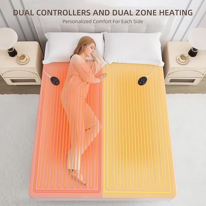 Bwarm Electric Heated Mattress Pad Cal King Size 72" x 84", Bed Warmer, 9 Heat Settings, 1-12 Hours Auto Off, Deep Pocket, Fast Heating, Machine Washable, Soft and Cozy