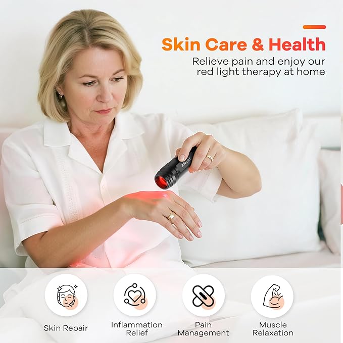 Red Light Therapy Flashlight for Pain Relief – Portable Infrared & Near Infrared Light Therapy Device for Joint, Muscle, Body & Face Inflammation, 3 Wavelengths, 4 Professional Combinations