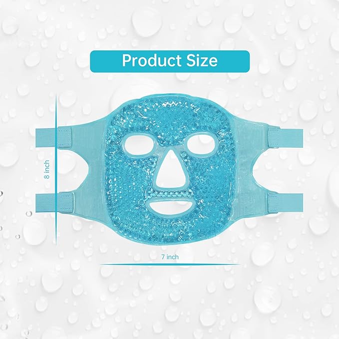 Cold Face Eye Mask Ice Pack Reduce Facial Puff, Dark Circles, Gel Hot Heat Cold Compress Pack, Face SPA Gift for Woman Sleeping, Pressure, Headaches, Skin Care, Post Laser Cosmetic Care[Blue]