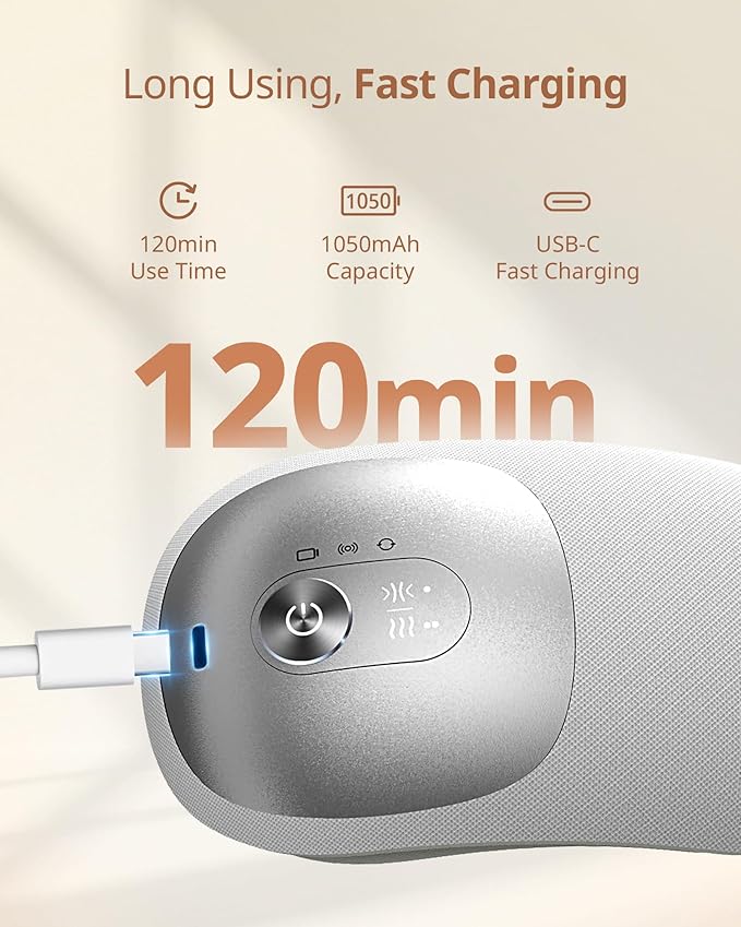 Ultra Light Eye Massager with 2 Level Heat, 120 Mins Uses, 3 Air Compression & Massage Modes, Heated Eye Mask with Bluetooth Music for Migraine Relief, Strain and Dry Eyes, Eye Relief for Women Men