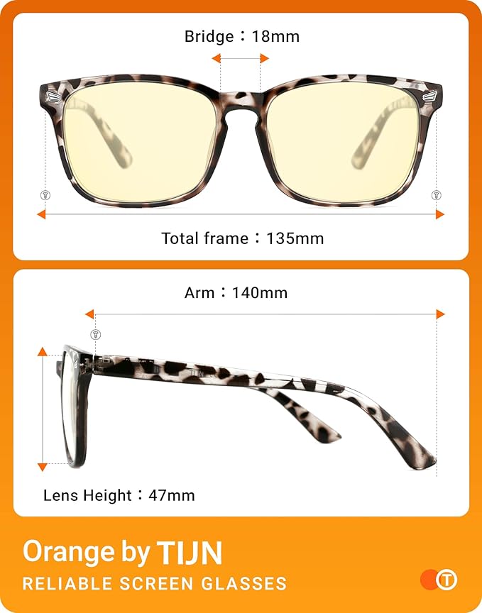 TIJN Blue Light Blocking Glasses for Women Men Clear Frame Square Nerd Eyeglasses Anti Blue Ray Computer Screen Glasses