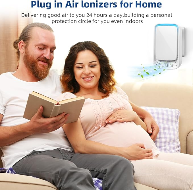 2026 Upgraded Air Ionizers for Home & Dust Mites Plug in Air Purifier with Negative Ion Generator, Quiet Odor Eliminator for Bedroom, Office, Kitchen, Pet Odor, Smoke, Dust,8 Pack