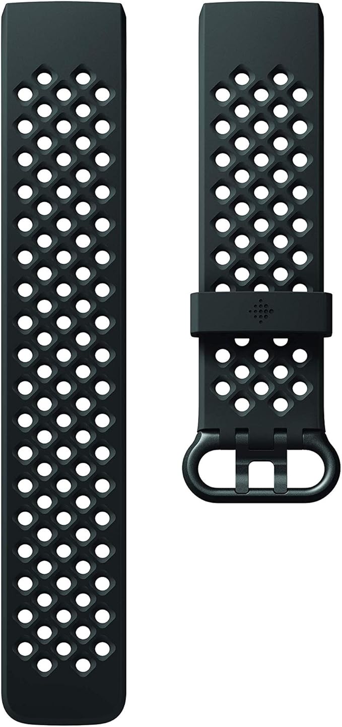 Fitbit Charge 3 Accessory Band, Official Fitbit Product, Sport, Black, Small