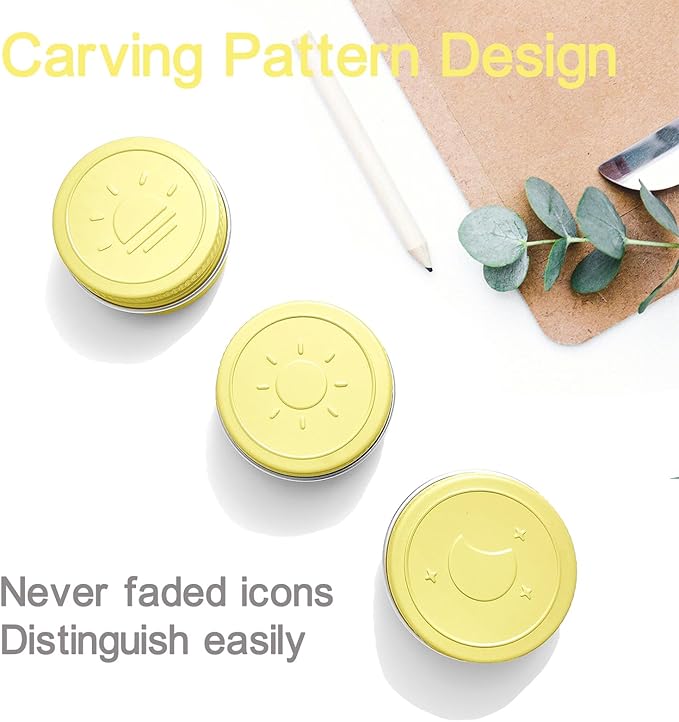 Extra Small Single Pill Box for Purse (3 Pack), Aluminum Screw Top Pill Container, 3 Times a Day Portable Waterproof Single Pill Case for Vitamins, Fish Oils, Supplements (Light Yellow)