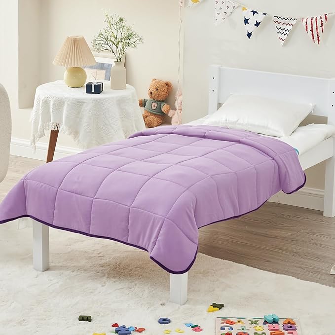 yescool Weighted Blanket (5 lbs, 36" x 48", Purple) Cooling Heavy Blanket for Sleeping Perfect for 40-60 lbs, Breathable Blanket with Premium Glass Bead, Machine Washable