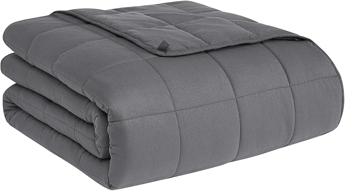 CuteKing Weighted Blanket for Adults(12lbs, 48"x72", Grey) Heavy Blanket for 110-130lbs, Weighted Blanket for Cooling & Heating with Premium Glass Beads, Soft Thick Blanket for Adult All-Season