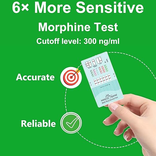 Easy@Home Multi-Drug Screen Test: 25 Pack Drug Testing Kit for Buprenorphine (BUP), Cocaine (COC), Morphine (MOR), Methadone (MTD), Oxazepam (BZO), Oxycodone (OXY) -#EDOAP-865