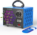 120,000mg/h Ozone Generator Machine with Temp/Humidity Display, Triple Side Vents for Enhanced Airflow - Faster & Wider Ozone Odor Eliminator Air Purifier for Home Car Pets, Up to 6000 Sqft, Blue