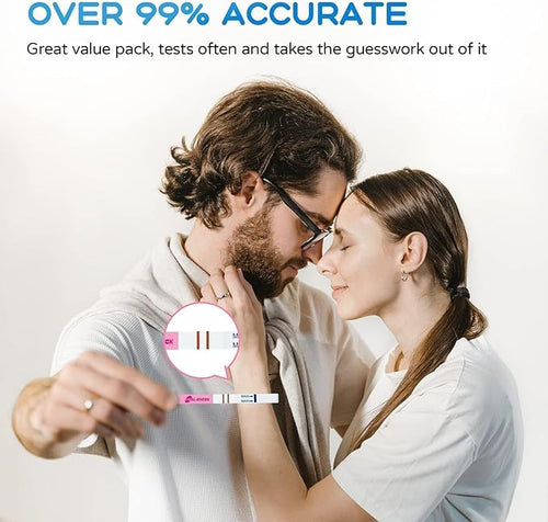 100 Count Pregnancy Tests with Cups, Bulk Pregnancy Test Strips for Detection at Home, Over 99% Accuracy, Individually Wrapped Fertility Tests, Extra-Wide 5mm HCG Tests, Pruebas De Embarazo