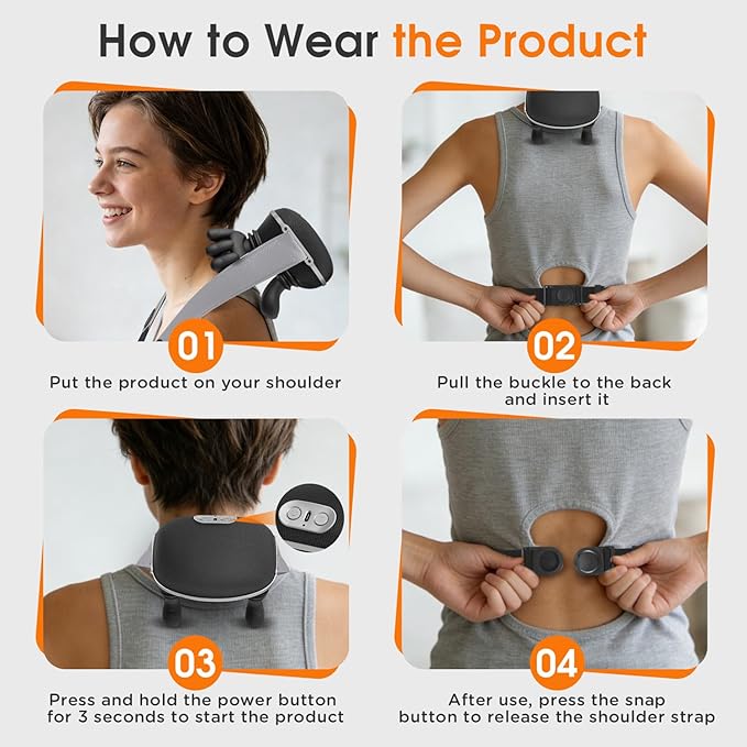 Bionic Neck Massager with Heat,Massager 4D Kneading Massager for Body Muscle Pain Relief,Deep Tissue Neck and Shoulder Massager,Gifts for Men Women Neck Relaxation