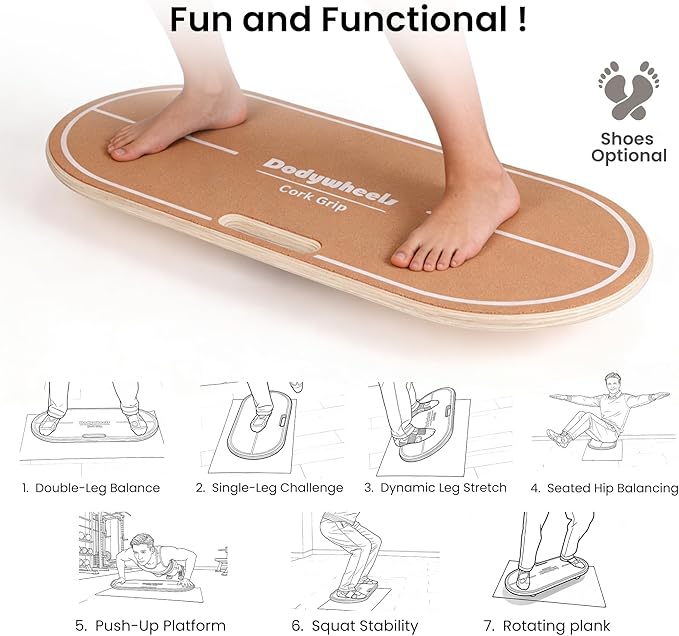 Standing Desk Balance Board - Lightweight & Portable 28"x13" Wobble Board for Active Standing, Improving Balance & Core Strength at Office or Home