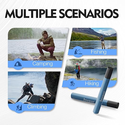 Emergency Water Filter Straw Survival, Portable Camping & Hiking Gear, Water Purification Straw for Travel, Biking and Outdoor