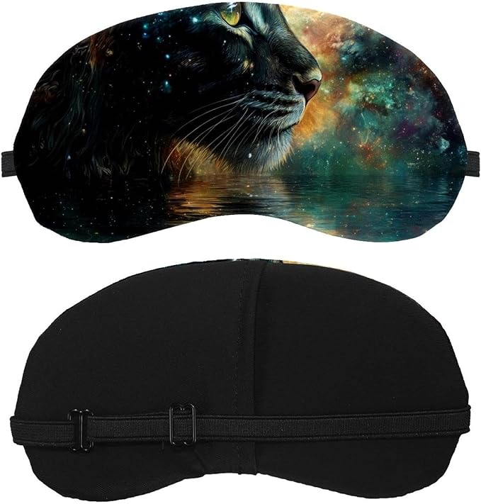 2 Pack Sleep Eye Mask for Women Men, Soft Breathable Eye Cove No Pressure Blackout Night Blindfold for Sleeping Light Blocking with Adjustable Strap, Baby Lion Purple