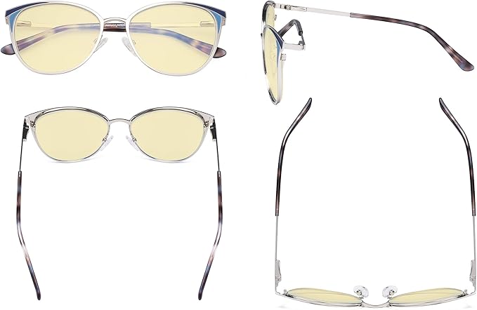 Eyekepper Ladies Blue Light Filter Glasses - Butterfly Design Computer Eyegalsses Women -Transparent Blue Lens