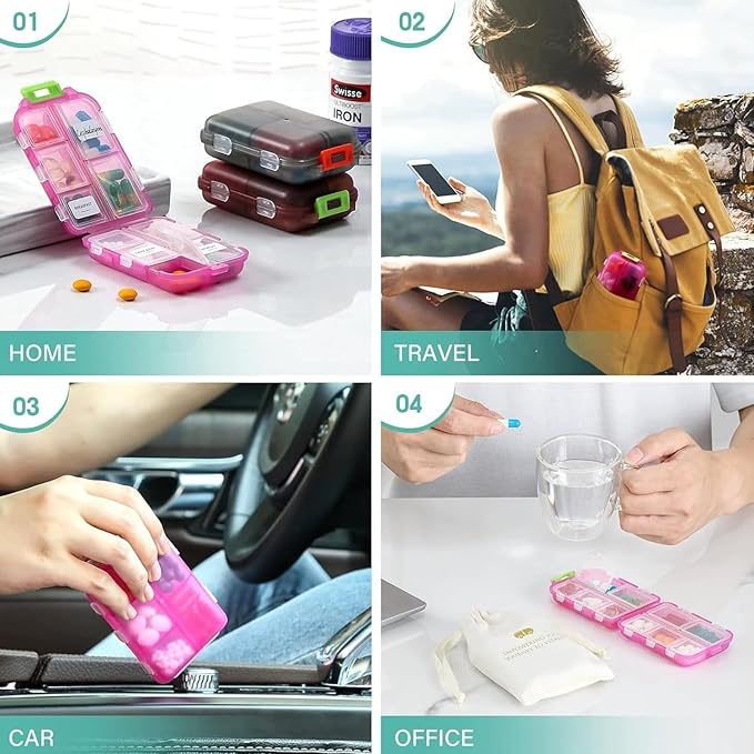 Weekly 7 Day Pill Organizer, Travel Pill Box, Pill case, Medicine Organizer, Pill Container, Pillbox 7 Day, Pill Dispenser, Medication Organizer, Pill Organizer Weekly